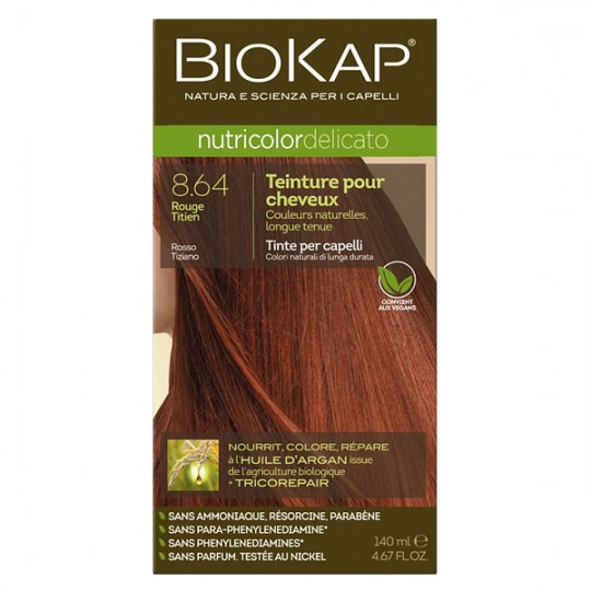 Coloration 8.64 Roux Titien - Delicato (Blond Clair Rouge Cuivré) Titian rouge - Biokap