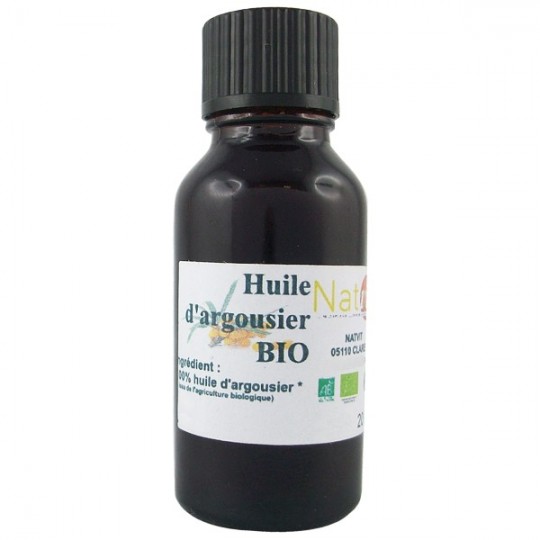 Merveilleuse huile d'argousier (Hippophae Rhamnoides) contenue à la fois dans la pulpe des fruits et aussi dans les pépins. Cett