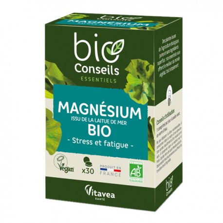 Magnésium Bio - Issu de la Laitue de Mer 30 comprimés - Stress et Fatigue