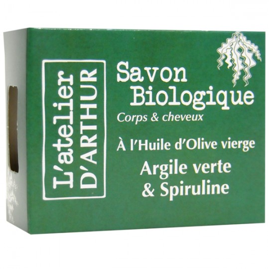 Savon Argile verte et Spiruline 100 gr – Corps et Cheveux
