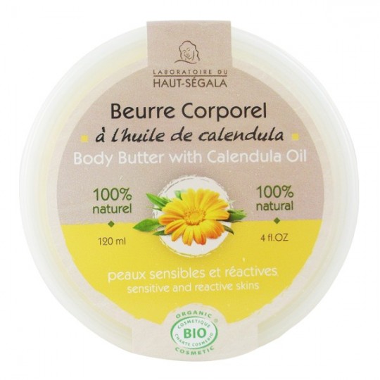 Beurre corporel à l'huile de calendula 120 ml - Peaux sensibles et réactives