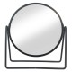 Miroir Double face grossissant (x2) et normal - à poser - Noir - Diamètre 16 cm