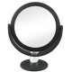 Miroir Double face grossissant (x7) et normal sur pied - noir mat - Diamètre 14,5 cm