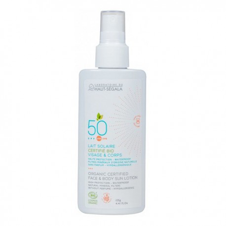 Spray solaire Bio Haute protection SPF 50 enfant et bébé - 125 gr