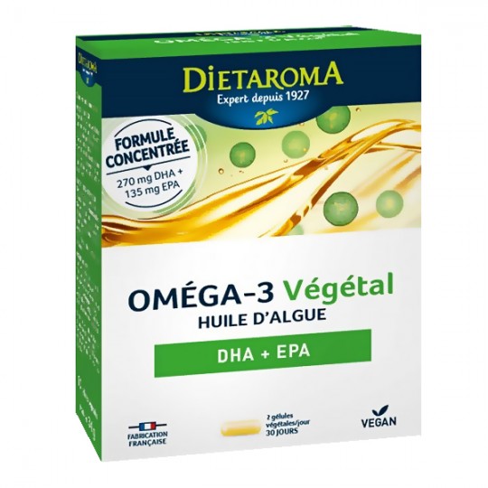 Oméga 3 Végétal 60 gélules - Huile d'algue DHA + EPA